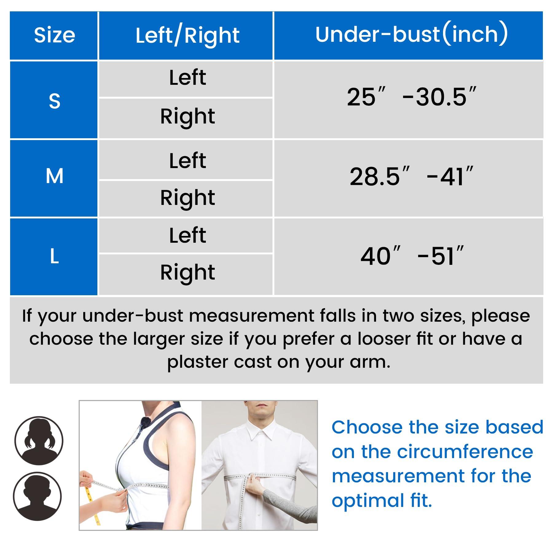 Velpeau Velpeau Arm Sling Shoulder Immobilizer with Waist Strap, Ventilated & Breathable Design, Arm Support Brace for Shoulder, Rotator Cuff, Elbow, Hand injury (Mesh Version, Blue, Right, L: Bust 40-51)