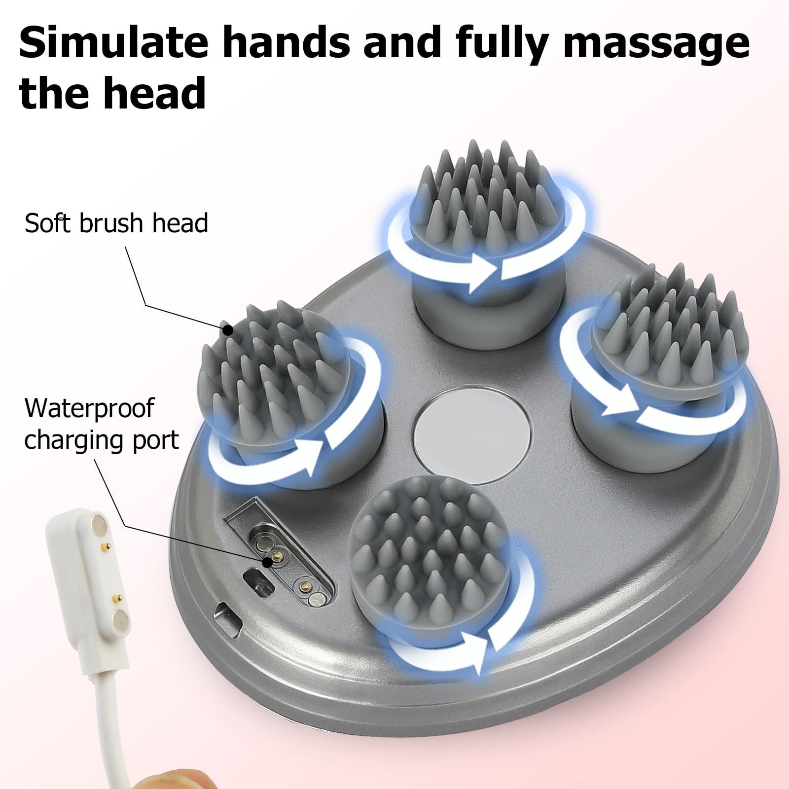 ENBRWAS ENBRWAS Electric Scalp Massager, Promotes Hair Growth,Waterproof Handheld Portable Cordless Smart Scalp Massager, Head Scratcher for Full Body Massage, Deep Clean and Stress Relax.
