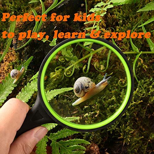 Ocim Ocim 2 Pack 75mm 10X Magnifying Glass, Kids Magnifying Glass,Magnifier with Non-Slip Rubber Handle for Seniors Reading and Kids Nature Exploration