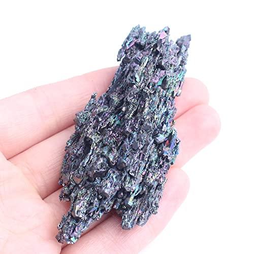 SDWGLD SDWGLD Healing Aura Crystal 1PC Rainbow Carborundum Silicon Carbide Mineral Crystal Specimen Healing Reiki (Color : Rainbow 70-100g)