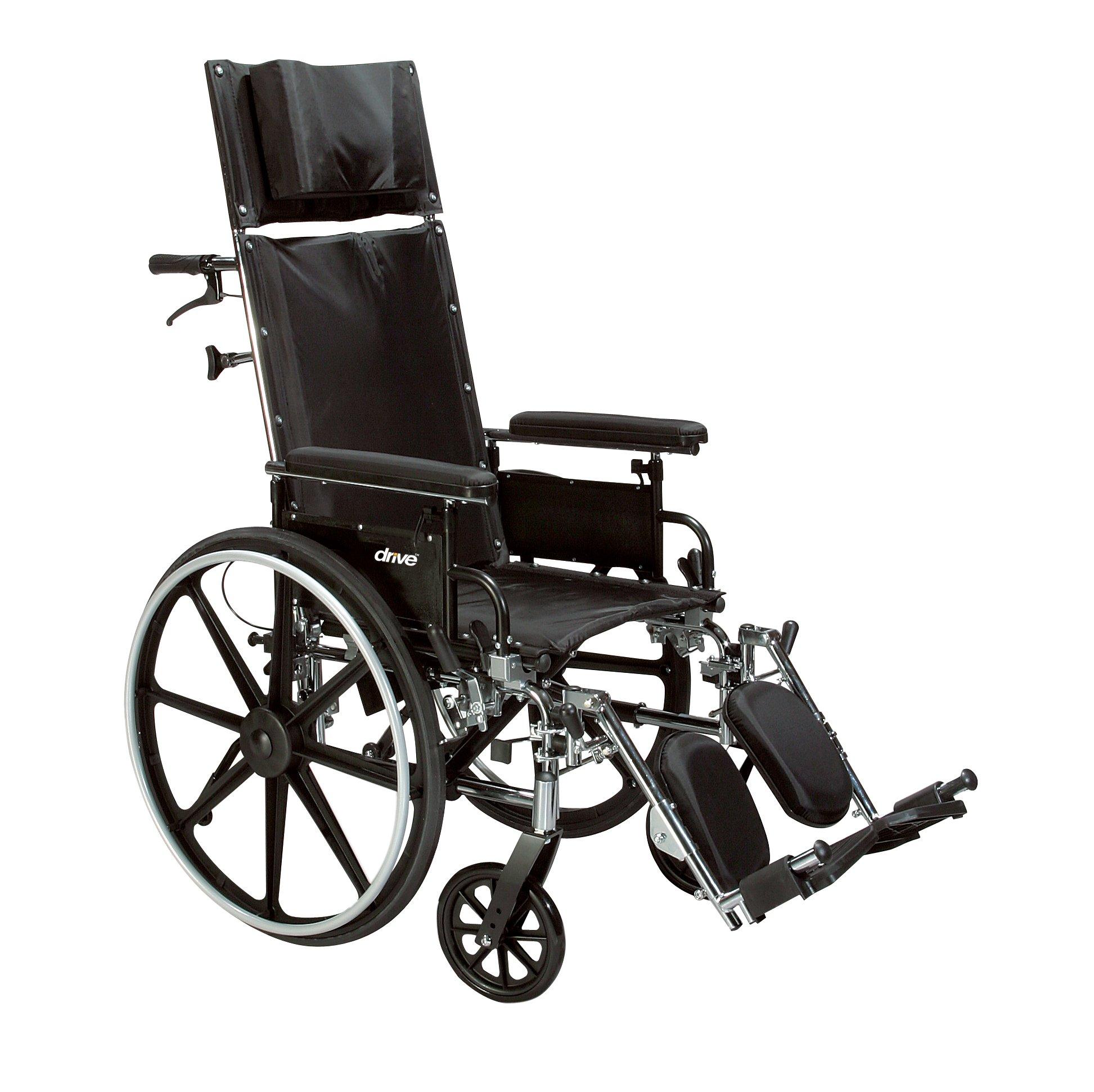 Drive Medical Drive Medical PLA420RBDFA Viper Plus GT Full Reclining Wheelchair with Detachable Full Arms, Black