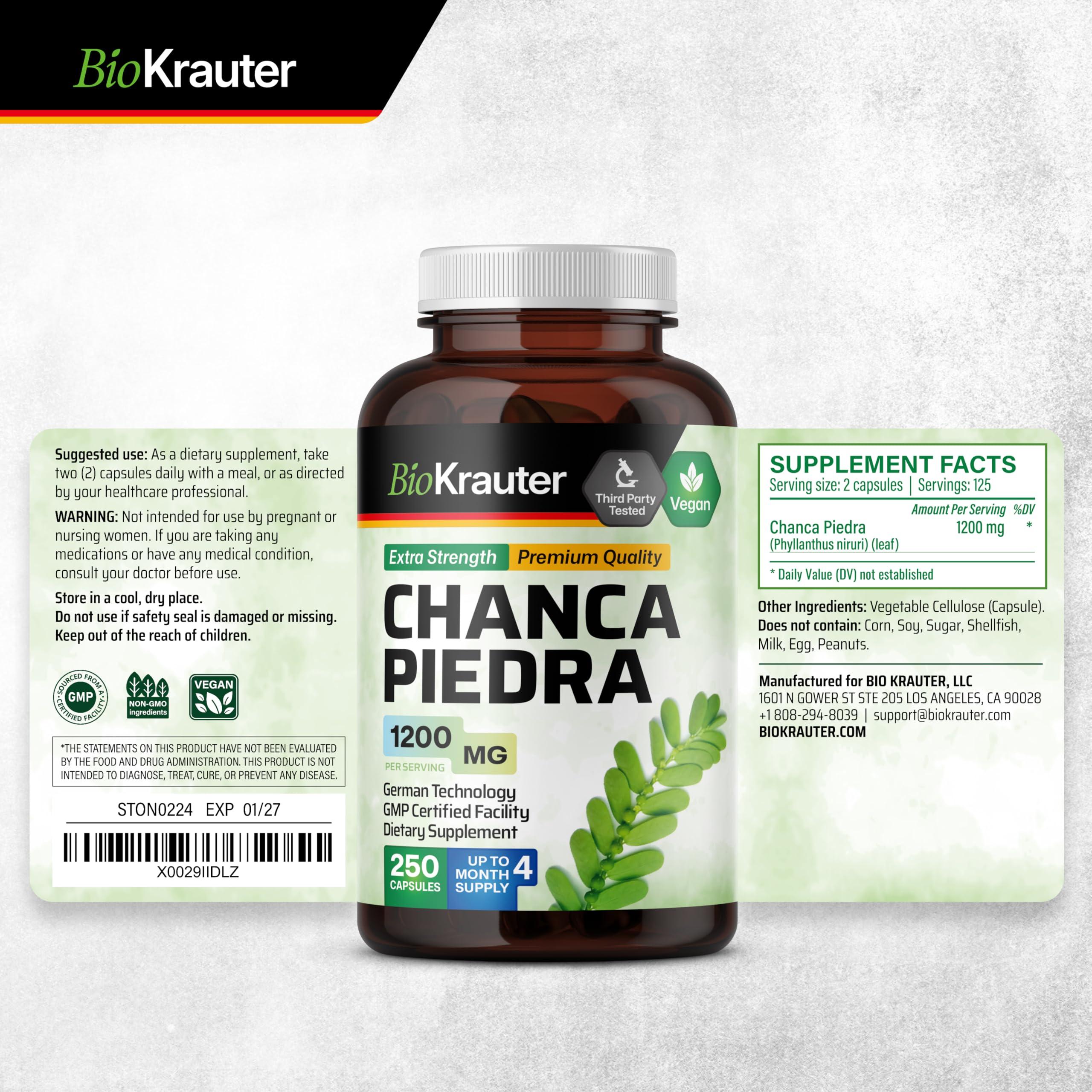 BIO KRAUTER BIO KRAUTER Chanca Piedra 250 Capsules & Chanca Piedra Tincture 4 Fl. Oz.