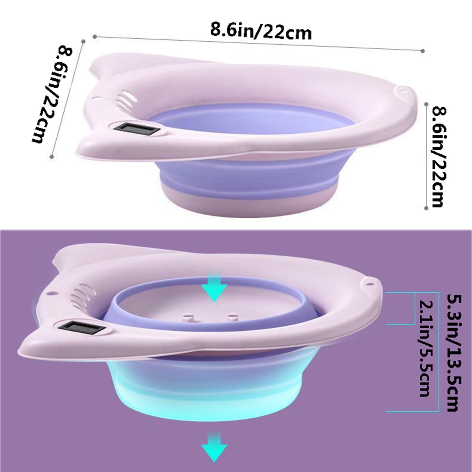 ZJDYDY Electric Sitz Bath for Hemorrhoids Toilet Seat Postpartum Care Sitz Bath Tub for Adults Women Sits Bath Kit for Women Collapsible Flusher Hose Drain Holes,Blue
