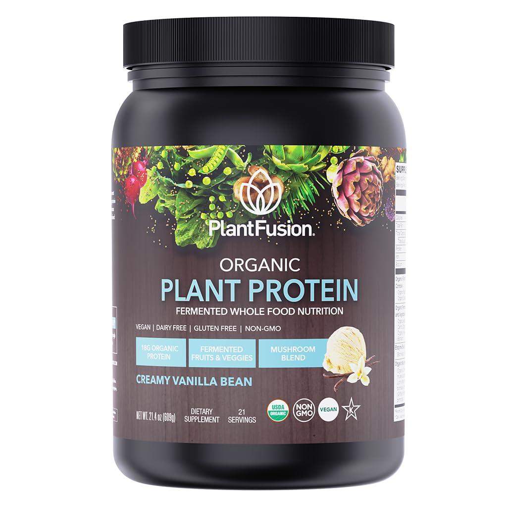 SOTRU SOTRU Organic Vegan Protein Powder - Whole Food, Plant Based Protein Powder with Green Superfoods, Enzymes & Probiotics - USDA Certified Organic, Non-GMO, Gluten-Free - Vanilla 18.5 oz, 21 Servings