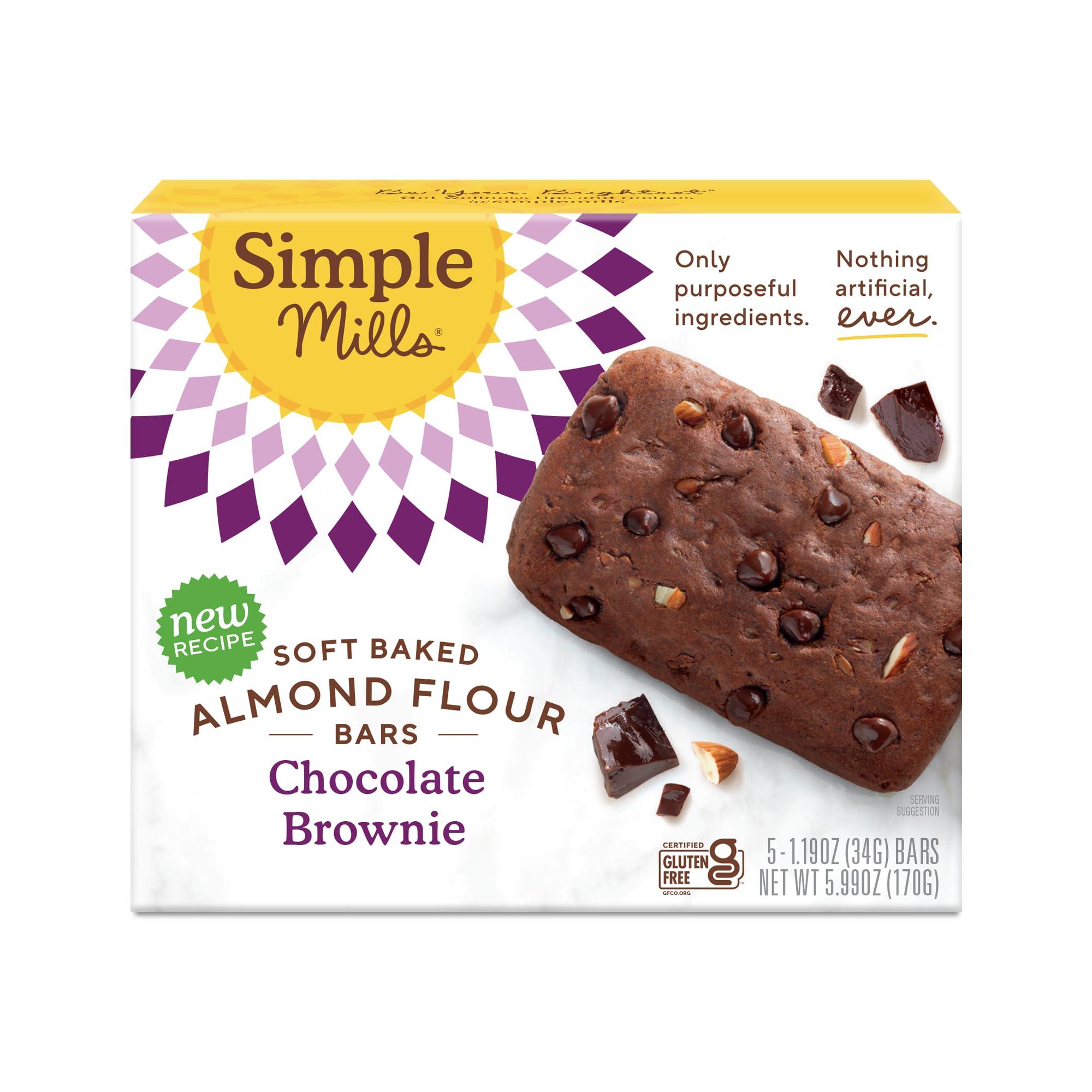 Simple Mills Simple Mills Almond Flour Snack Bars (Chocolate Brownie) with Organic Coconut Oil, Chia Seeds, Sunflower Seeds, and Flax Seeds, 6oz, 1 Count