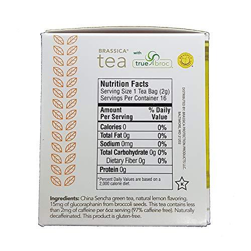 Brassica Tea Brassica DECAF. Green W/Lemon Tea W/sgs~ 6 Boxes (96 Tea Bags)