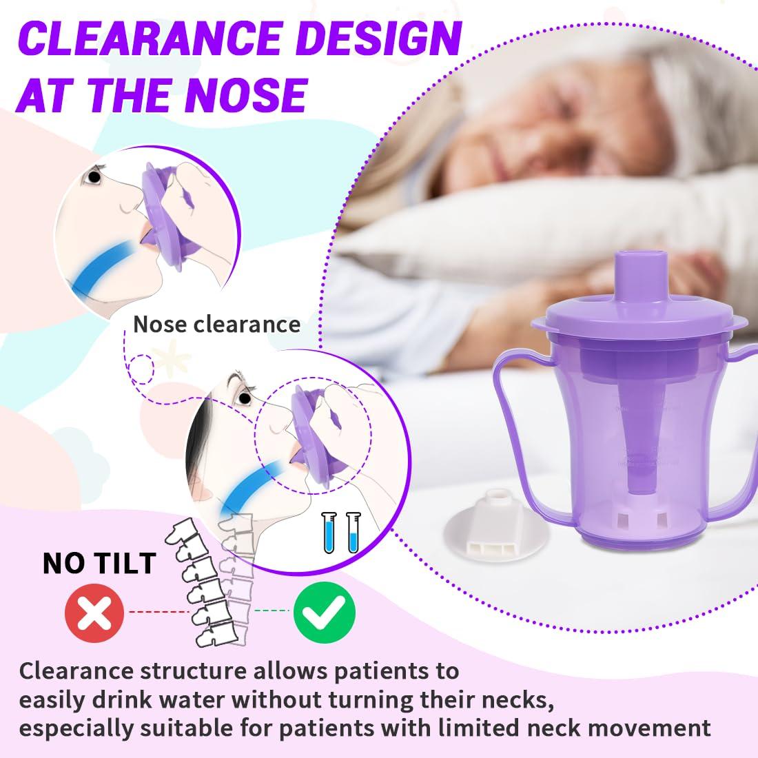 Ehucon Ehucon Dysphagia Regulating Drinking Cup for Elderly-Having Difficulty Swallowing,Dispenses 5 cc or 10 cc of Liquid Helps to Prevent Choking,Liquids Only (Overall purple)
