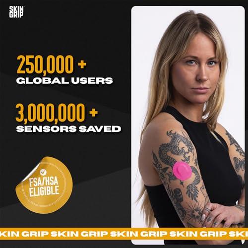 Skin Grip Skin Grip Adhesive Patches for Freestyle Libre 3 CGM Waterproof & Sweatproof Adhesive for 10-14 Days, Pre-Cut Adhesive Medical Tape, Continuous Glucose Monitor Sensor Cover 20 Pack, Pink