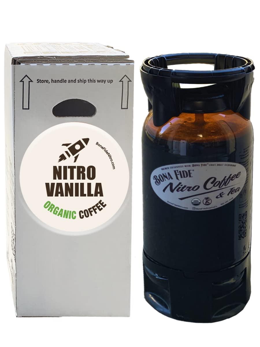 Bona Fide Nitro Cold Brew Vanilla Coffee, Organic, PET Keg, 5 Gal, Draft Coffee On Tap
