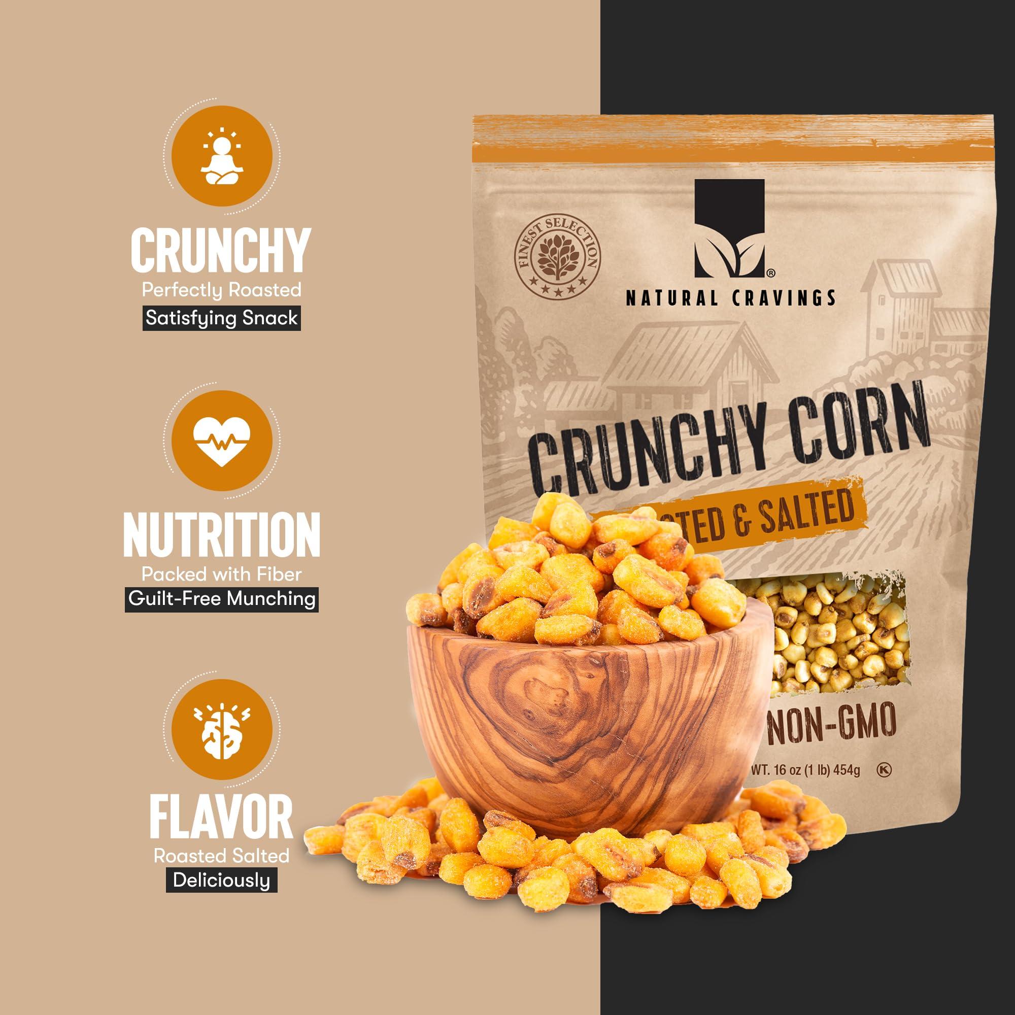 Natural Cravings Natural Craving Toastad Corn Nuts, Roasted & Salted Original Flavor, Non-GMO (All Natural Ingredients) Guilt-Free snacking Toasted Corn Kernels in Reseable Bag - Crunchy Snack (Corn Nuts x2)