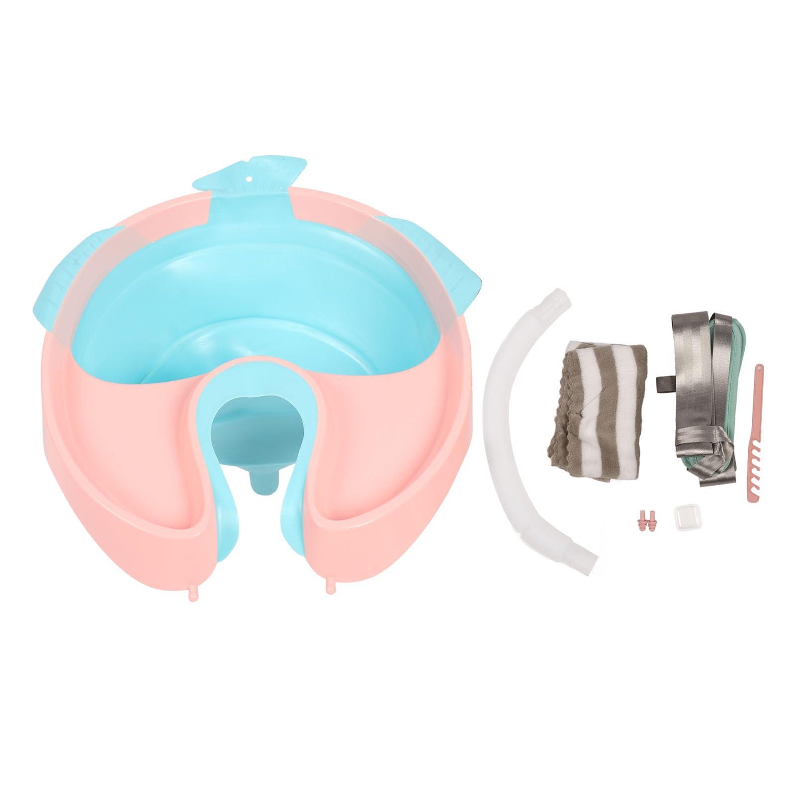 Pyhodi Portable Inflatable Shampoo Basin, Hair Washing Sink for Elderly, Pregnant Women, Bedridden, with Drainage Pipe, Adjustable Strap, Lightweight Bowl for Elderly, and Children