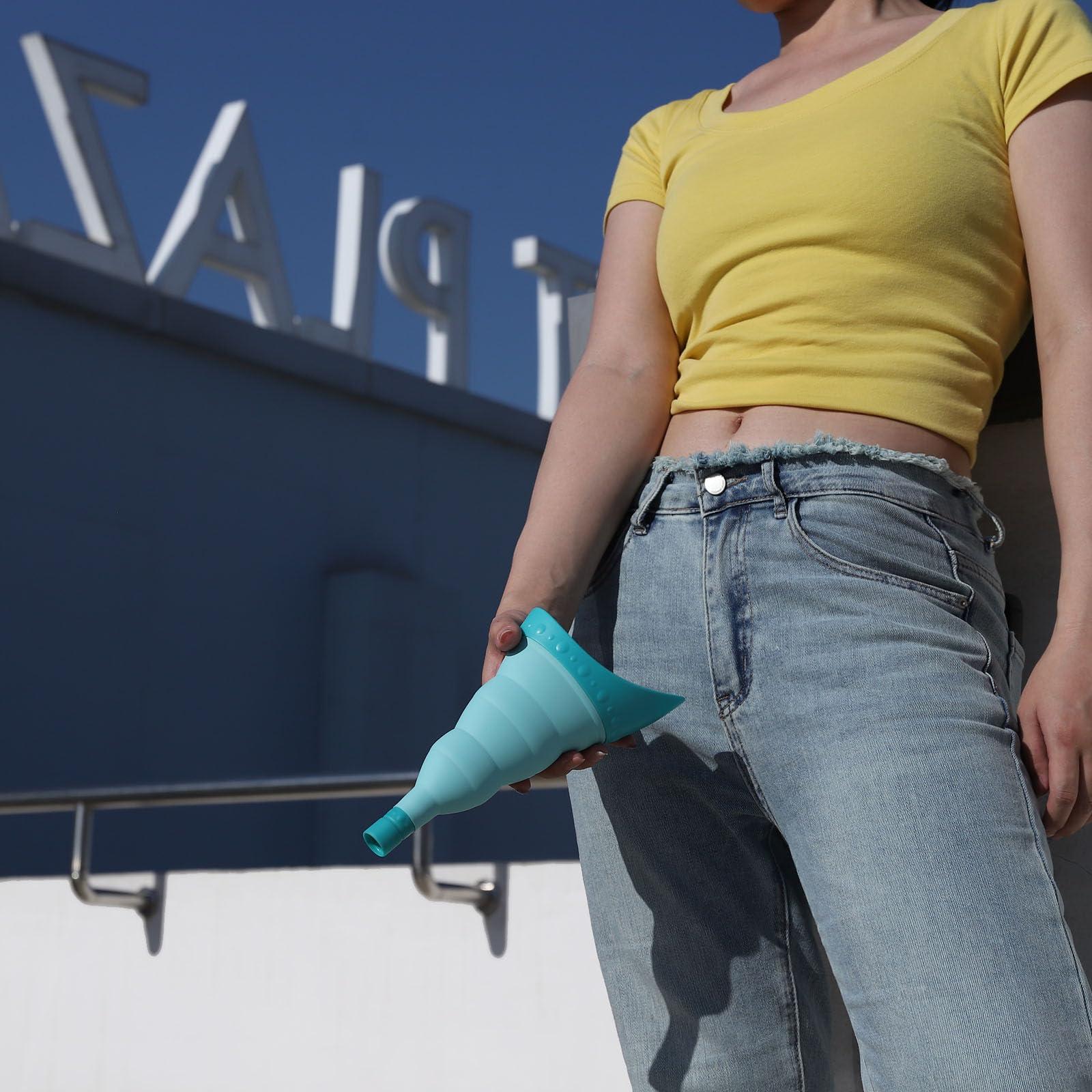 TRIPTIPS TRIPTIPS Pee Conch Foldable Female Urinal Device Portable Urinal for Women She Pee Cup for Women, Pee Funnel for Women Travel Stand to Pee Womens Urinal Funnel with Tube Case