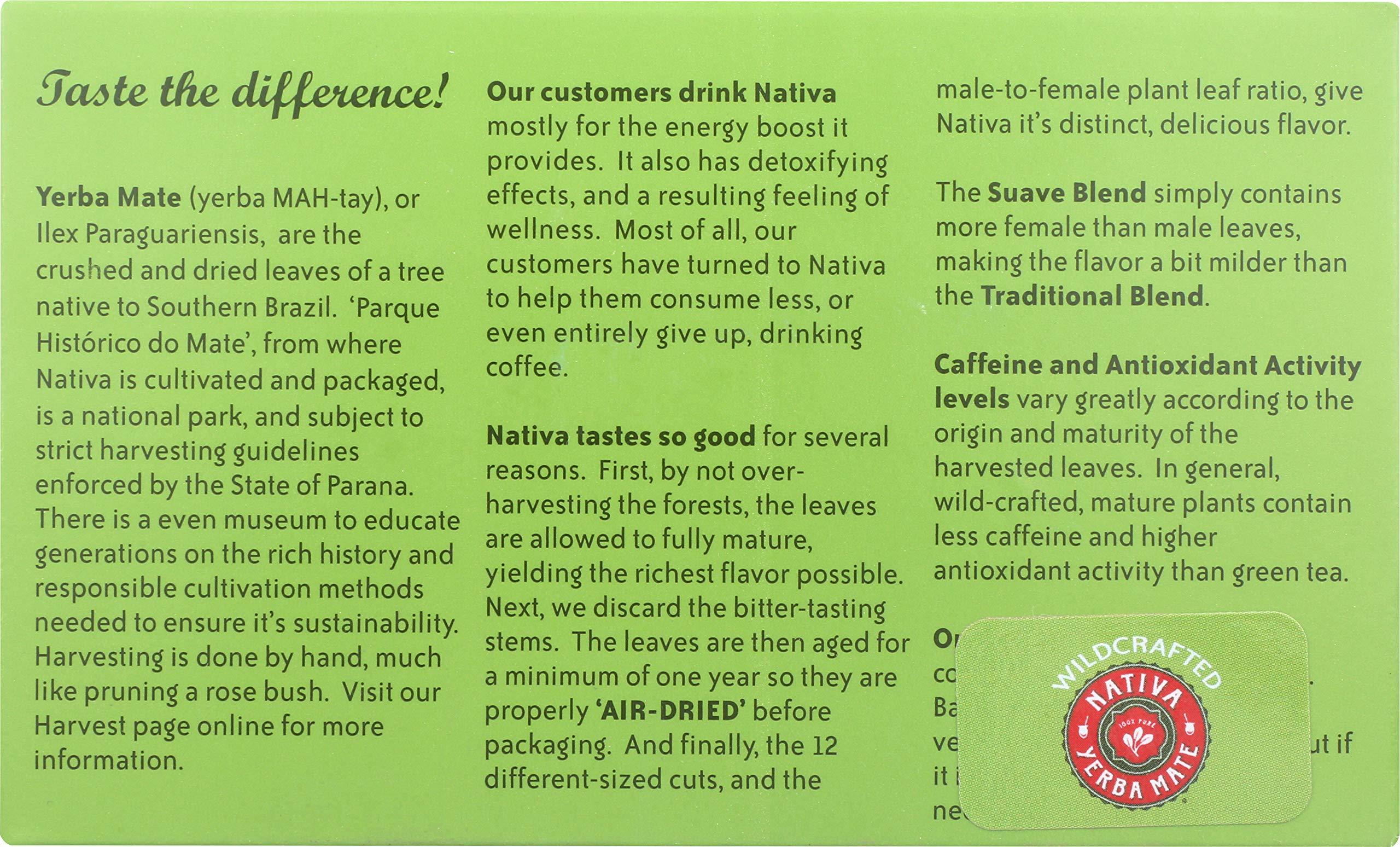 NATIVA YERBA MATE 100% PURE Nativa Yerba Mate Pack - 25 Yerba Mate Tea Bags - Individually Wrapped Bags (Pack of 2)