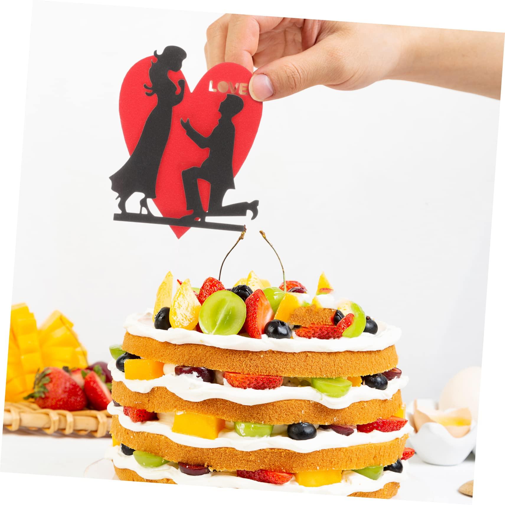 IMIKEYA IMIKEYA 66 Pcs Engagement Asl Heart Cake Topper Bride and Groom Couple Cake Picks Valentine Be Happy Love Cake Picks Wedding Cake Centerpiece Stick Funny Paper Proposal Romantic Bridegroom