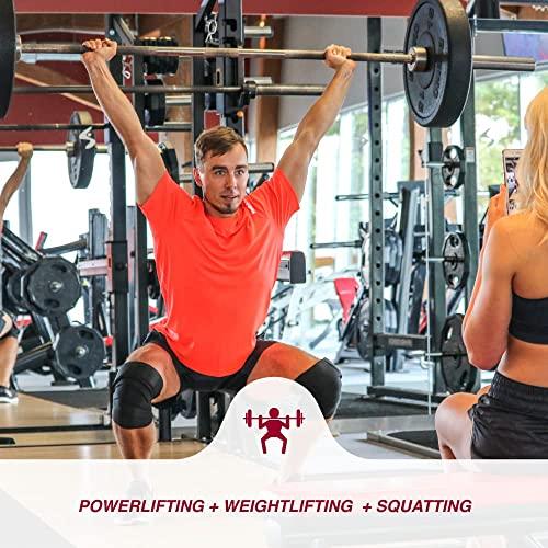 KARM KARM Knee Wraps for Weightlifting (Pair) with Bag - Knee Wraps for Squatting – Knee Strap Bands for Crossfit, Gym, WOD, Cross Training, Pain. Powerlifting Knee Support for Women, Men (78 inches)