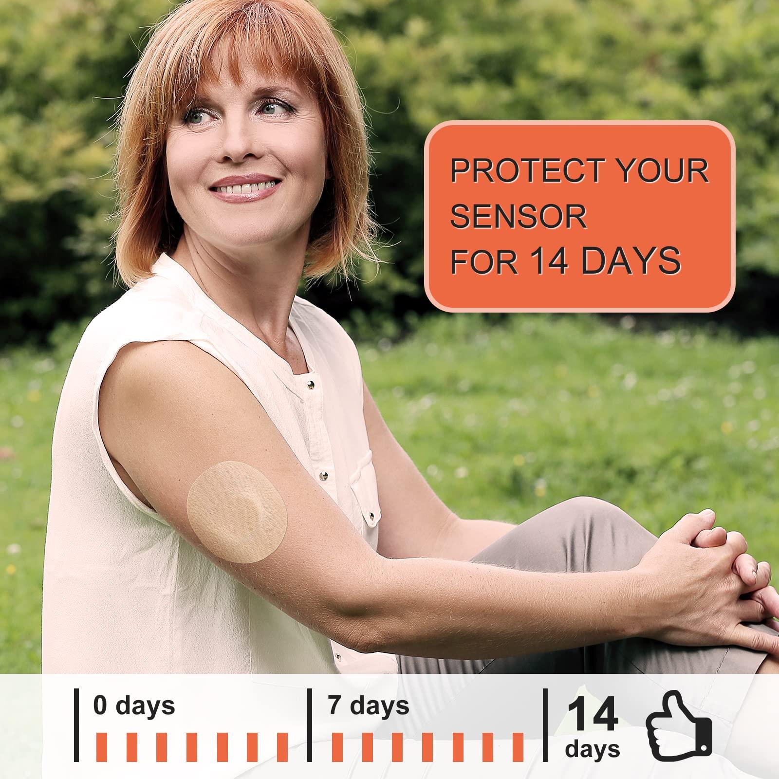 HONYOU Freestyle Adhesive Patches 25Pack Waterproof Libre2/3 Sensor Covers Flesh Flexible CGM Patches Without Glue in The Center-Enlite-Guardian-Freestyle Libre 14 Day Sensor Patches