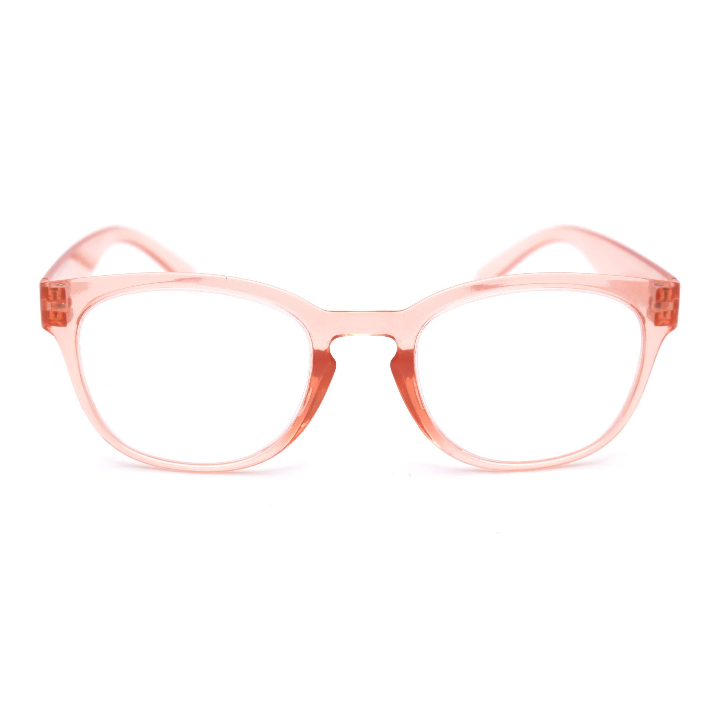 SA106 SA106 Unisex Plastic Rectangular Mod Dressy Fashion Reading Glasses +2.50 Pink