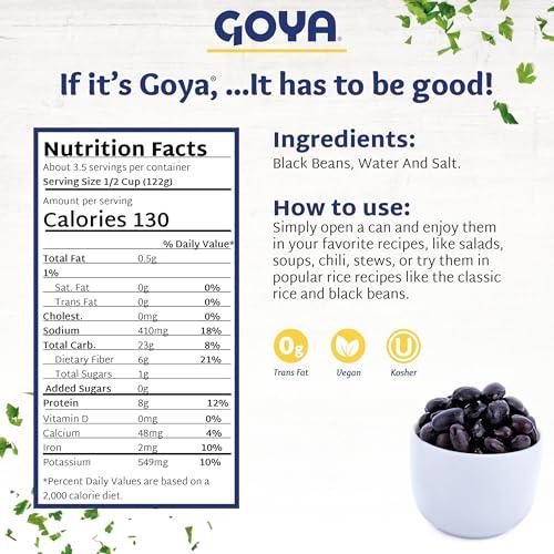 Goya Goya Foods Black Beans, 15.5 Ounce (Pack of 8)
