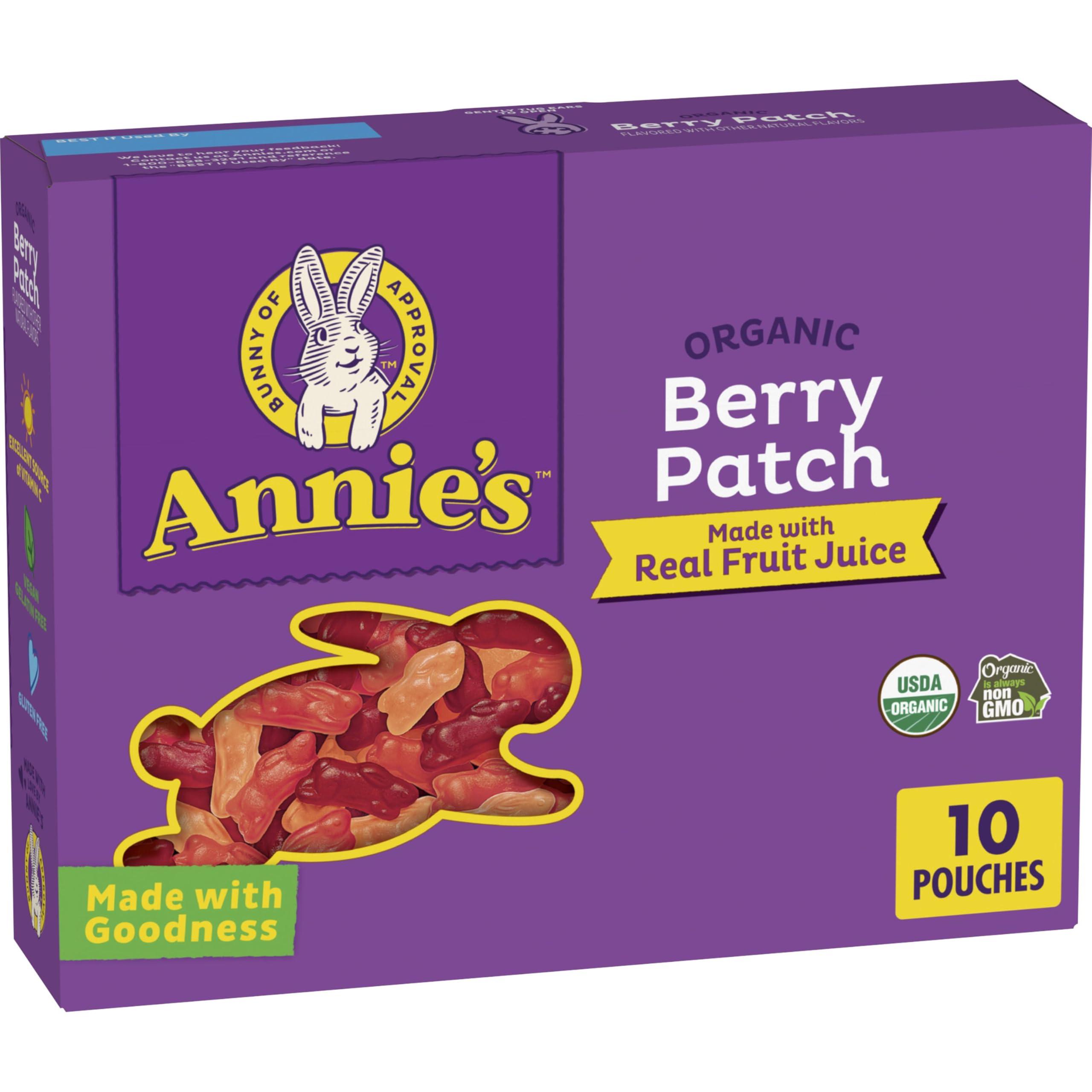 Annies Annie\'s Organic Berry Patch Bunny Fruit Flavored Snacks, Gluten Free, 10 Pouches, 7 oz.