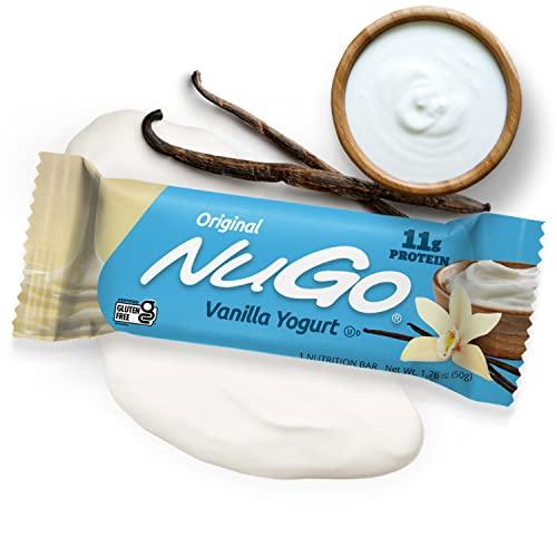 NuGo NuGo Protein Bar, Vanilla Yogurt, 11g Protein, Gluten Free, 15 bars and NuGo Plant Protein Powder, Vanilla, 20g Vegan Protein, Low Sugar, 26 servings