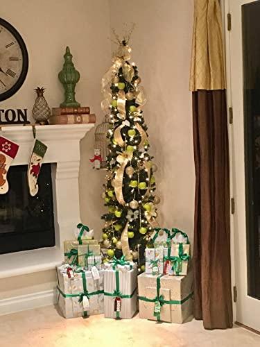 POPOYU Dark Green Satin Ribbon for Gift Wrapping 3/4 inch,25 Yards Continuous Ribbons Roll,Christmas Gift Ribbon Thick Solid Color Fabric Ribbon for Crafts,Wedding Car,Hair Bow Making,Wreath,Bouquet