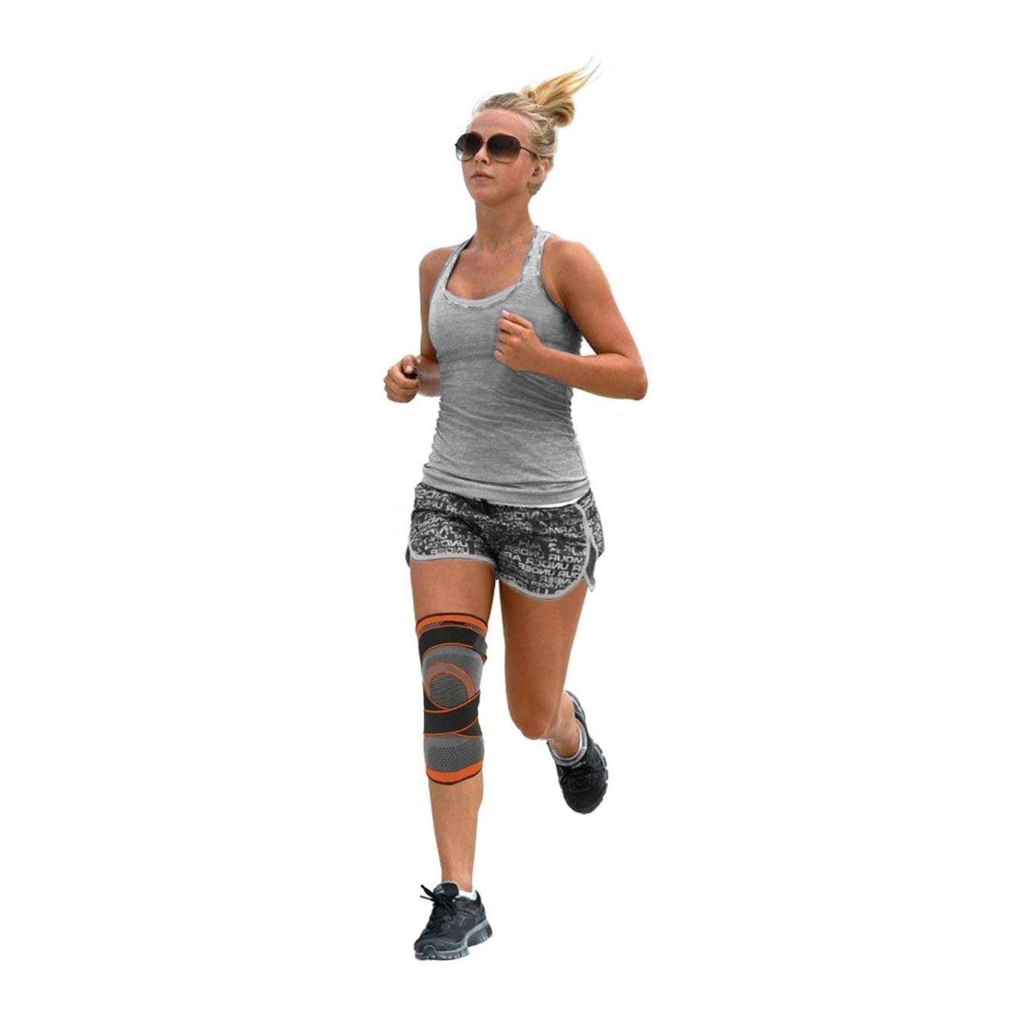DCF DCF Knee Braces, Knee Sleeve for Men and Women - knee compression sleeve, knee Pain Relief, fitness knee Support for Sports Arthritis Working Out Running Basketball, Weightlifting, Gym (2XL, Orange)