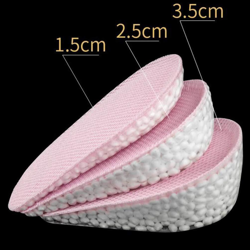 EXCEART Exceart 1 Pair Half Insoles Silicone Insole Shoe Lift Inserts Heels Lift Inserts Height Lift Pad Elevator Insoles Wooden Dustpan and Brush Half Pad High Heel Pink Men and Women
