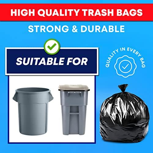 Tasker Tasker 64-65 Gallon Trash Bags for Toter, (Huge 50 Bags w/Ties) 60 Gallon Trash Bags, xl Large Garbage Bags 64-65 Gallon Extra Large Leaf Bags, Commercial Trash Bags