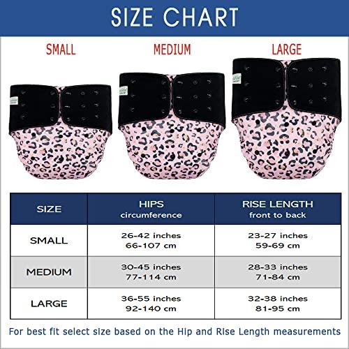 Ecoable Adult\'s Cloth Diaper Cover 2.0 - Incontinence Protective Briefs with Insert and Prefold for Special Needs Teens, Men and Women (Medium, Deep Red)