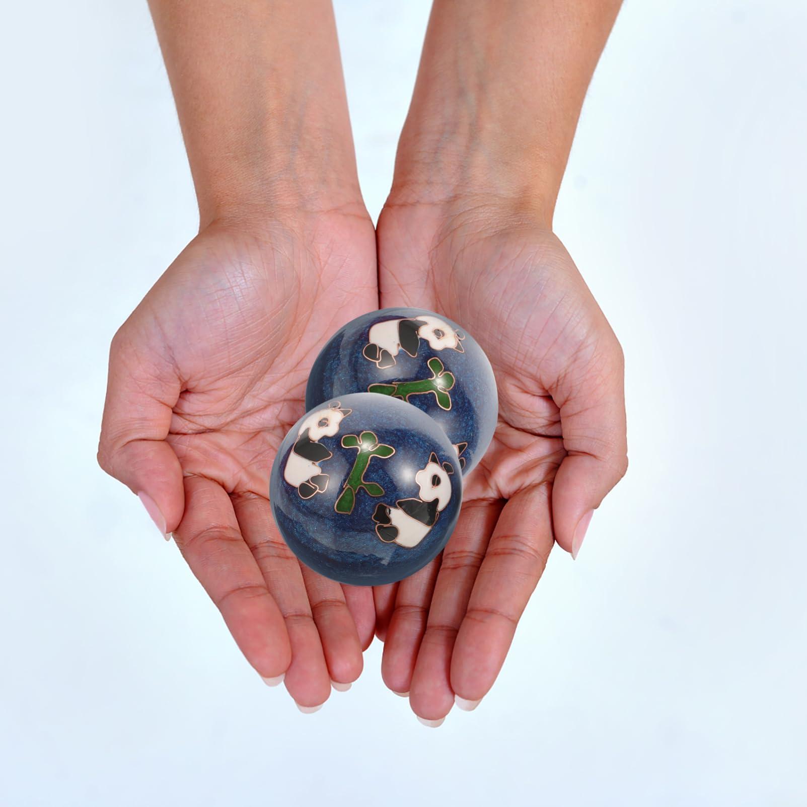 Healeved Healeved 2PCS Chinese Baoding Balls Enamel Hand Exercise Massage Balls Chinese Balls for Hand Therapy Balls Chinese Health Exercise Stress Handballs