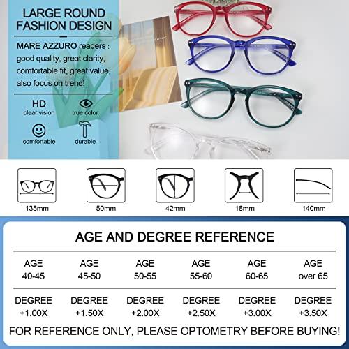 MARE AZZURO MARE AZZURO Reading Glasses Women Readers +3.5 Stylish Round Reader 3.50 with Spring Hinge