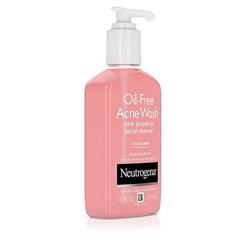 Neutrogena Neutrogena Oil-Free Acne Wash Facial Cleanser, Pink Grapefruit, 6 Ounce (Pack of 3)