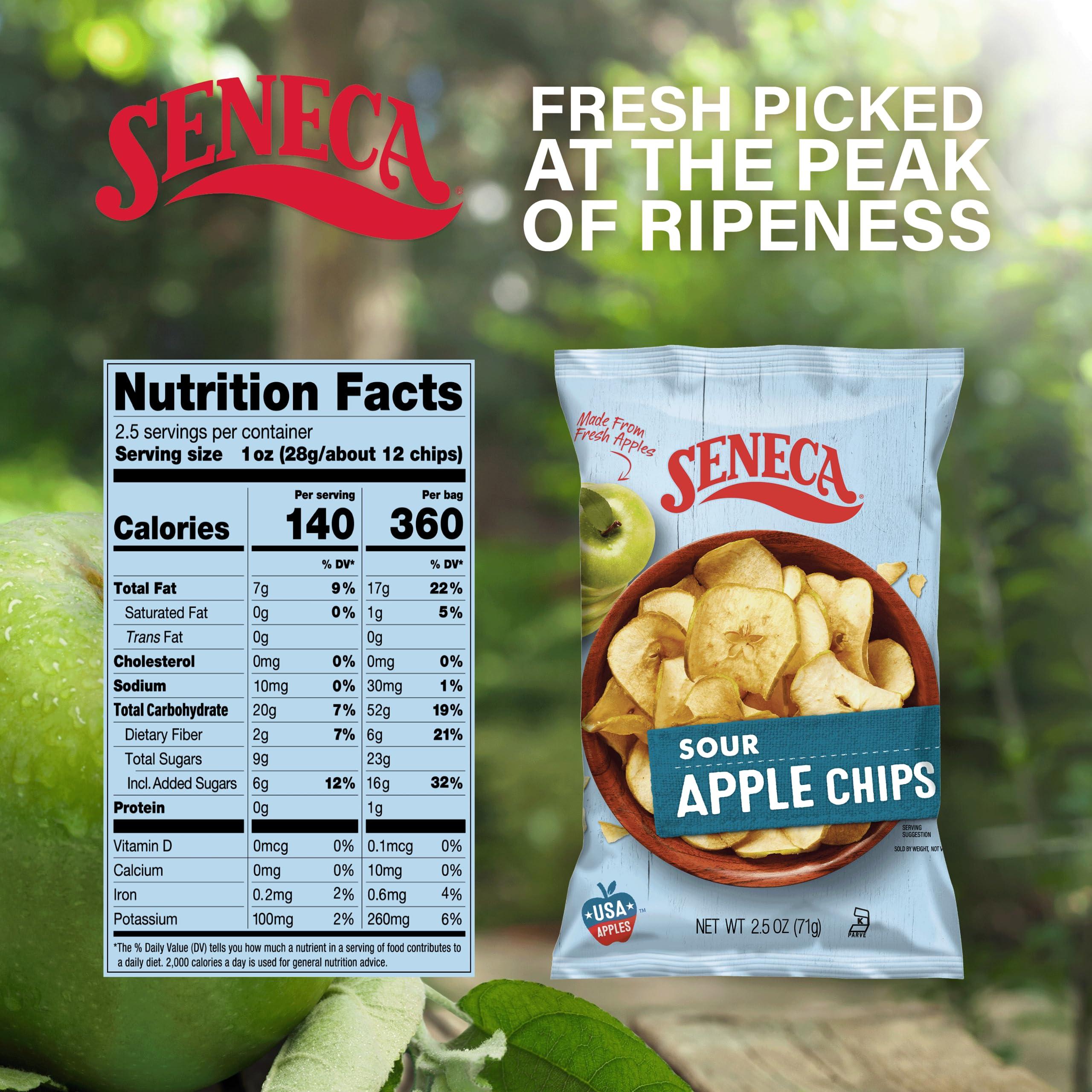 Seneca Seneca Sour Apple Chips | Made from Fresh Apples | 100% Granny Smith Apples | Yakima Valley Orchards of Washington | Crisped Apple Perfection | Foil-Freshness bag | 2.5 ounce (Pack of 12)