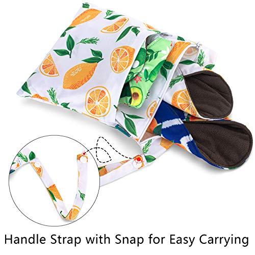 Teamoy Teamoy 10pcs Cloth Panty Liners, Reusable Sanitary Pads with Wet Bag, Washable Cloth Menstrual Pads with Charcoal Absorbency Layers (Lemon Series, 3pcsx7.9"+ 4pcsx10"+ 3pcsx11.6")