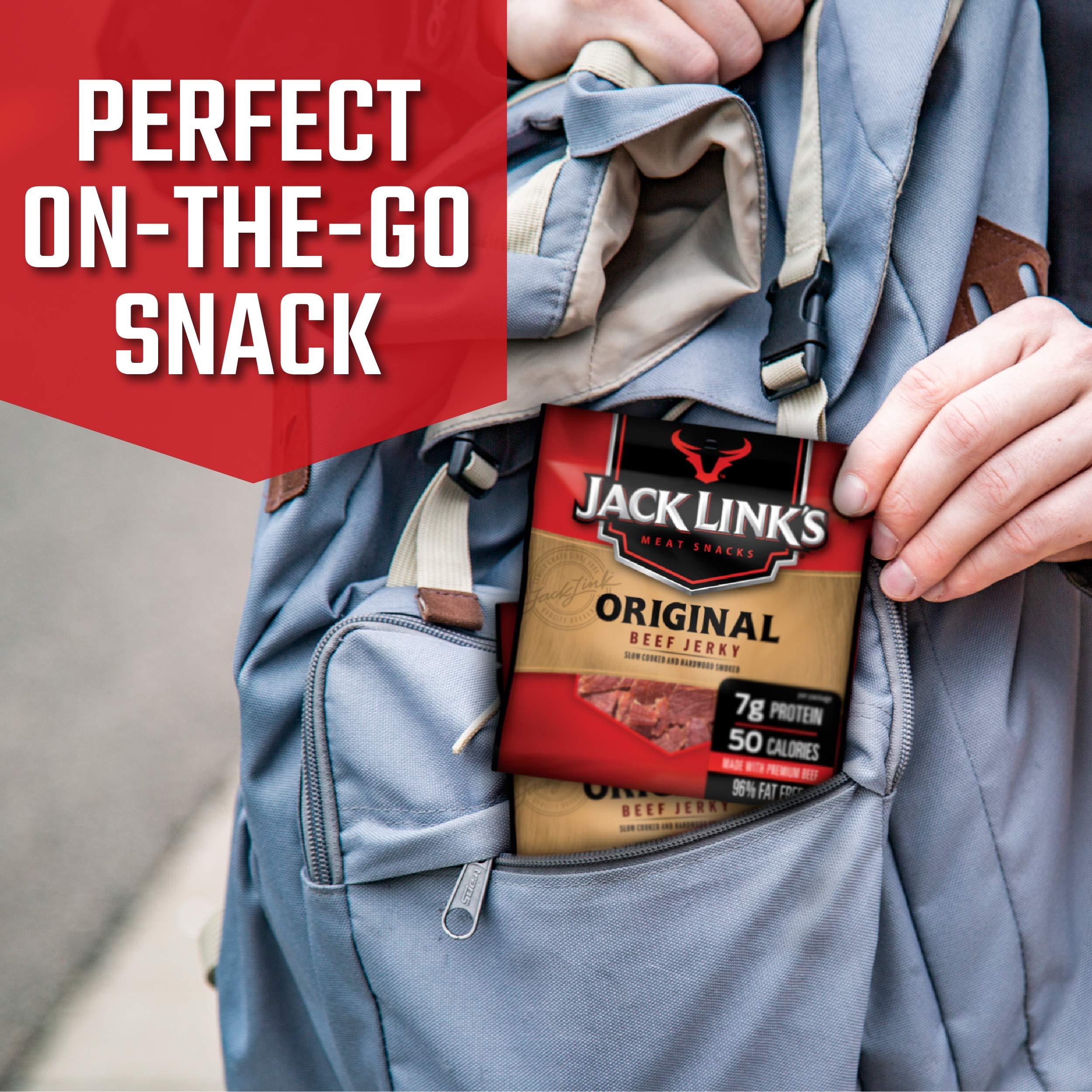 Jack Link\'s Jack Link\'s Beef Jerky 5 Count Multipack, Original, 5, 0.625 oz. Bags - Flavorful Meat Snack for Lunches, Ready to Eat - 7g of Protein, Made with 100% Beef - No Added MSG** or (Pack of 2)