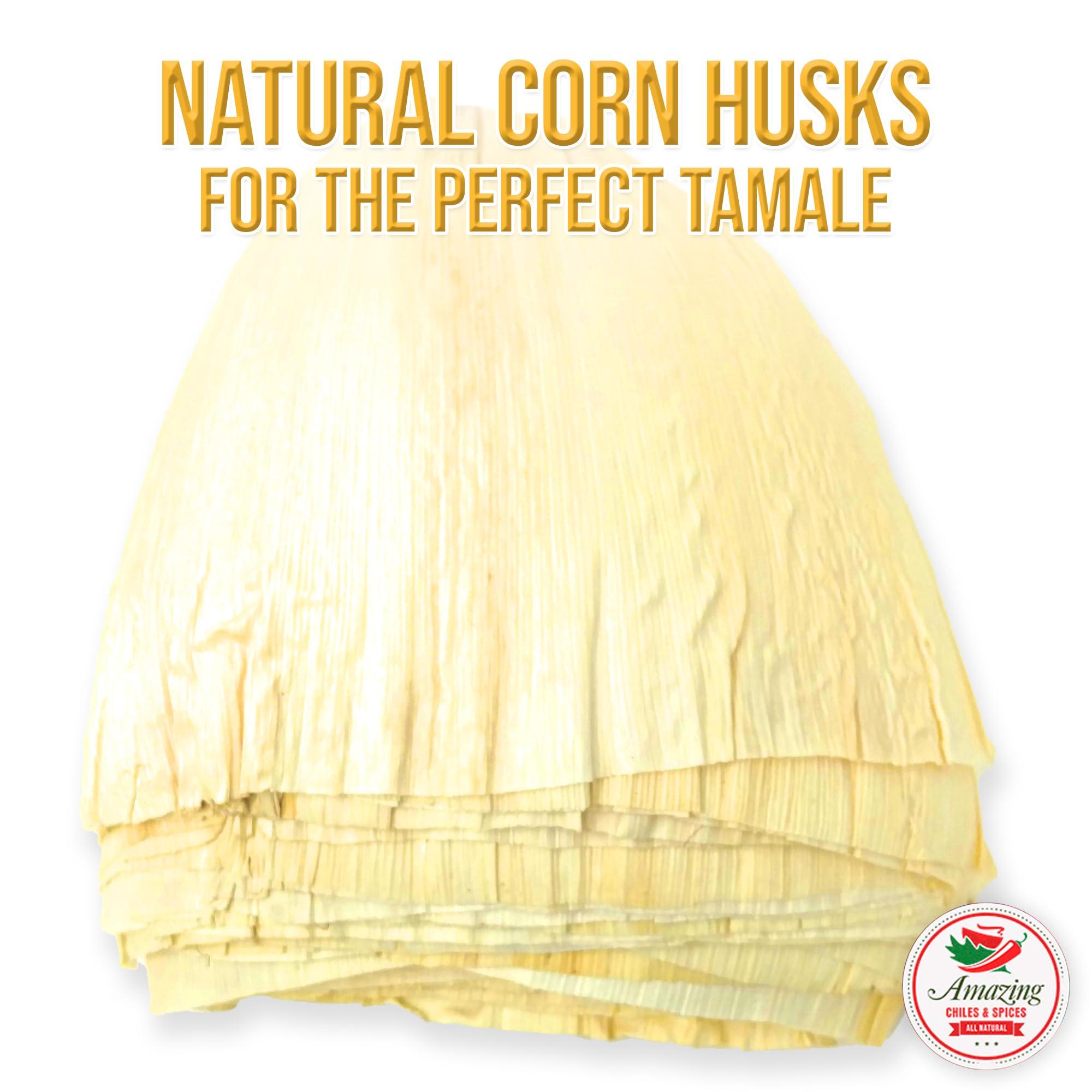 Amazing Chiles & Spices Corn Husks For Tamales 1 LB (16oz) - Natural and Premium Dried Corn Husk Tamale Wrappers | Perfect Hojas Para Tamal for Authentic, Flavorful Tamales | By Amazing Chiles and Spices