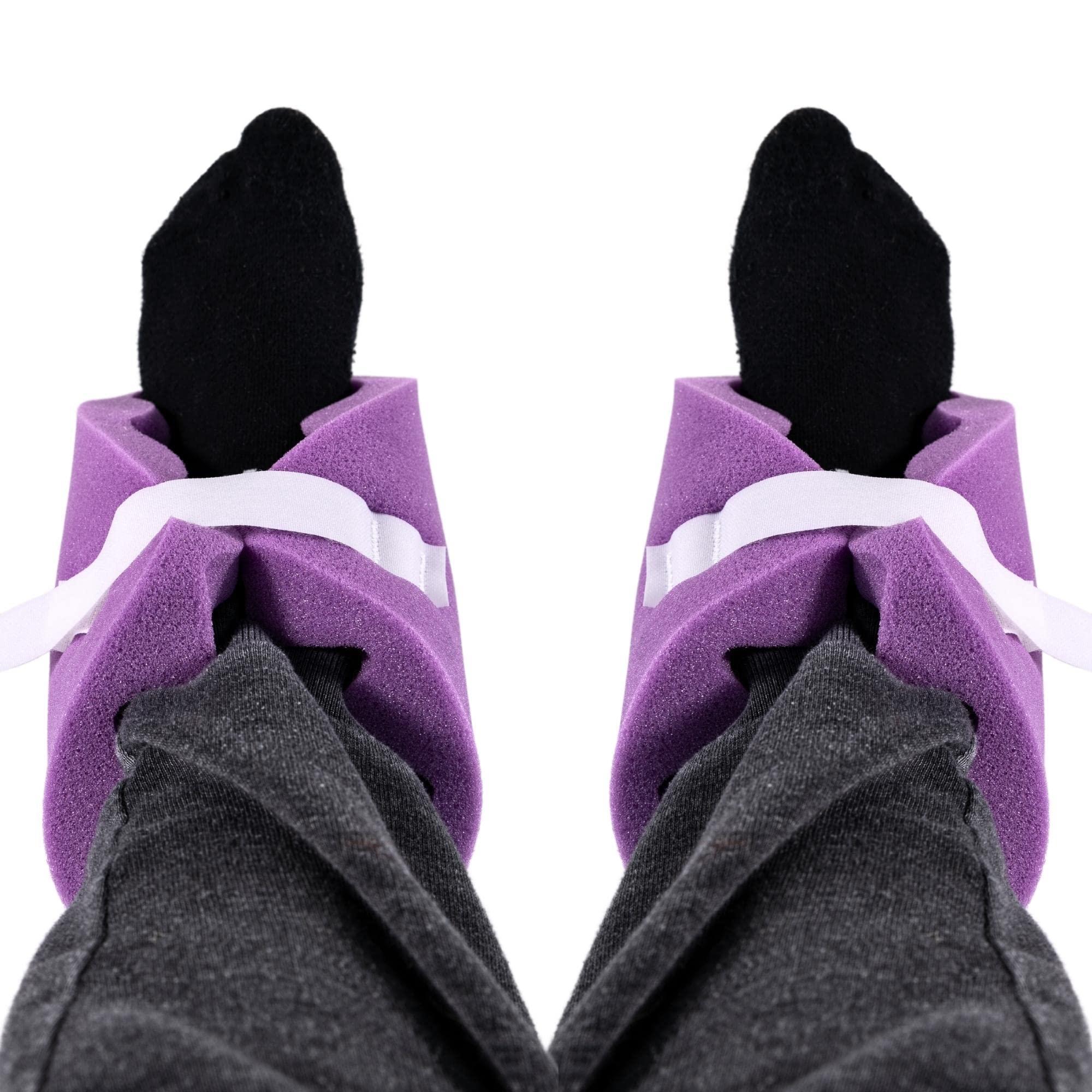 Vakly Convoluted Foam Padded Heel Protectors [36 Pair 72 Total] Adjustable Eggcrate Foot Pillow Cushion Protector to Relieve Feet Pressure from Open Bed Sores, Ulcers and Injuries - Purple (36 Pairs)