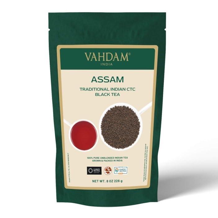 Vahdam Teas Vahdam Premium CTC Assam Black Tea & English Breakfast Tea- Strong, Full Bodied, Bold,& Delicious| Perfect for Kombucha, Indian Tea, Iced Tea & Irish Breakfast Tea (Assam CTC Tea, Bulk Pack 226g)