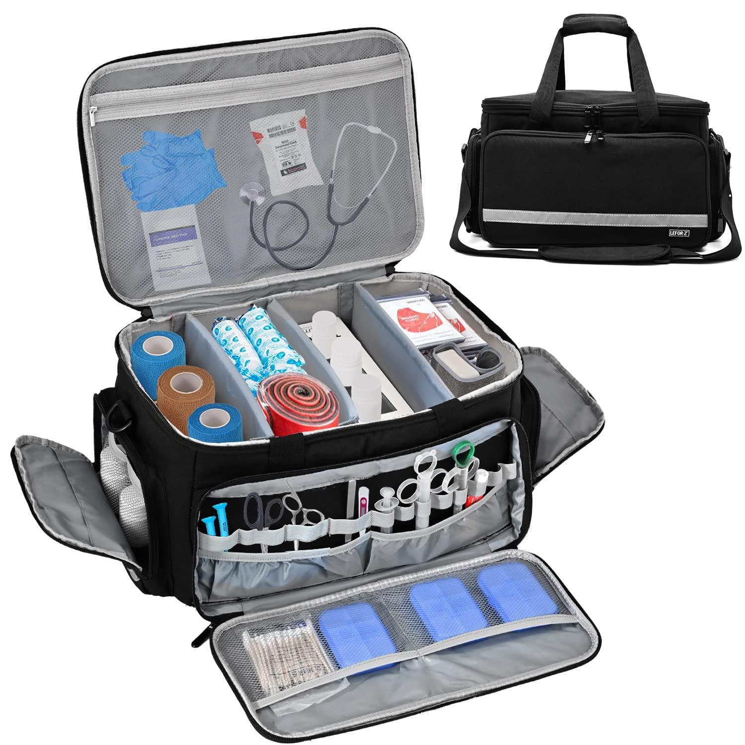 LEFOR·Z LEFOR·Z Home Health Nurse Bag Medical Bag Empty First Aid Storage with Detachable Divider Medical Supplies Bag for Nursing Student,Therapist,Doctors