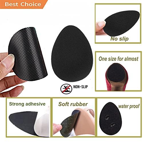 Feeke Non Slip Shoes Pads Self-Adhesive Shoe Grips Rubber Anti-Slip Shoe Grips Sole Stick Protector (Black-5Pairs)