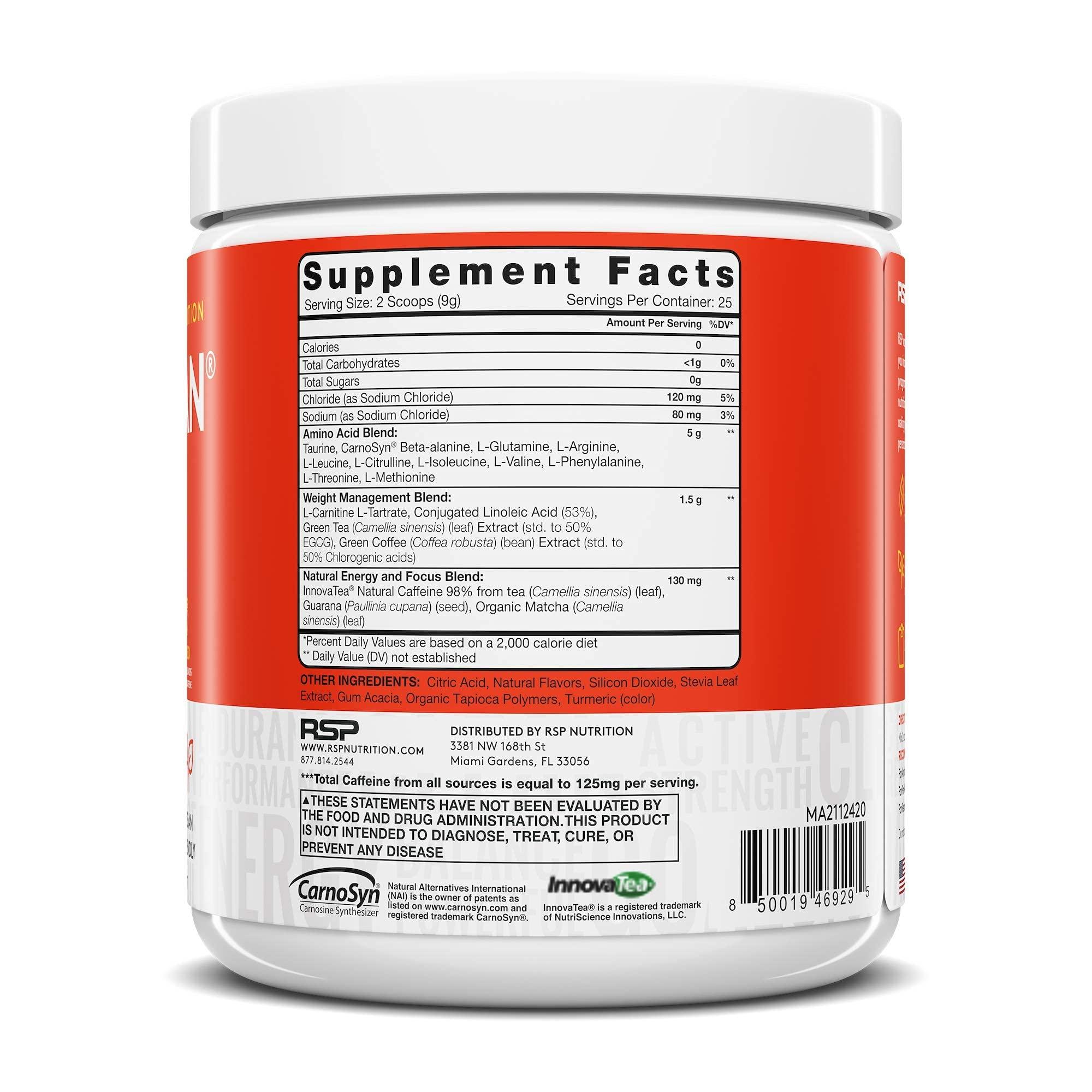 RSP NUTRITION RSP NUTRITION Vegan AminoLean Pre Workout Energy (Mango 25 Servings) with AminoLean Recovery Post Workout Boost (Tropical Island Punch 30 Servings)