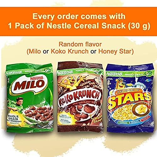 Nestle Nestum Nestum All Family 3-in-1 Instant Cereal Milk Drink and 1-Pack Nestle Cereal Snack Bundle (Milo or Koko Krunch or Honey Star, 30 g) - Low Fat Milk Cereal Made with Wholemeal Wheat, Rice & Corn Grits, Fortified with Vitamins (Chocolate, 15 Sachets)