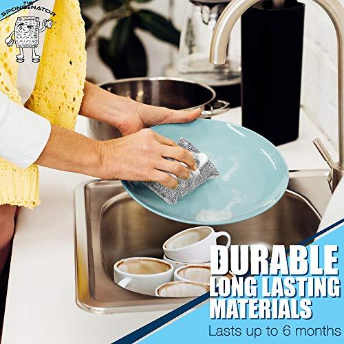 Spongenator SPONGENATOR Kitchen Scrubbing Sponges - Heavy Duty Non-Scratch Scrubbing Cleaner Sponges in 1 Color - Multi-Surface Non-Metal Dish Scouring Scrubbers for Fast Cleaning. (12 Pack)