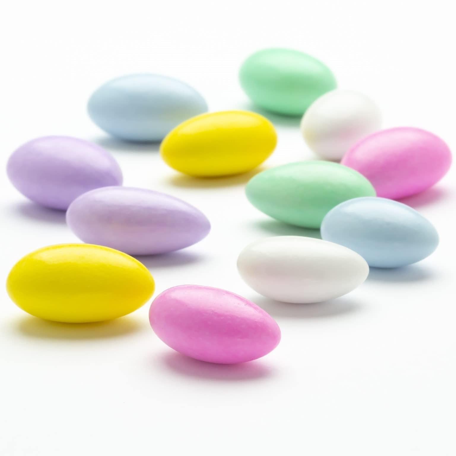 SweetGlob SweetGlob Jordan Almonds Party Colors Hard Candy (2 Pound, Assorted Pastel Colors)