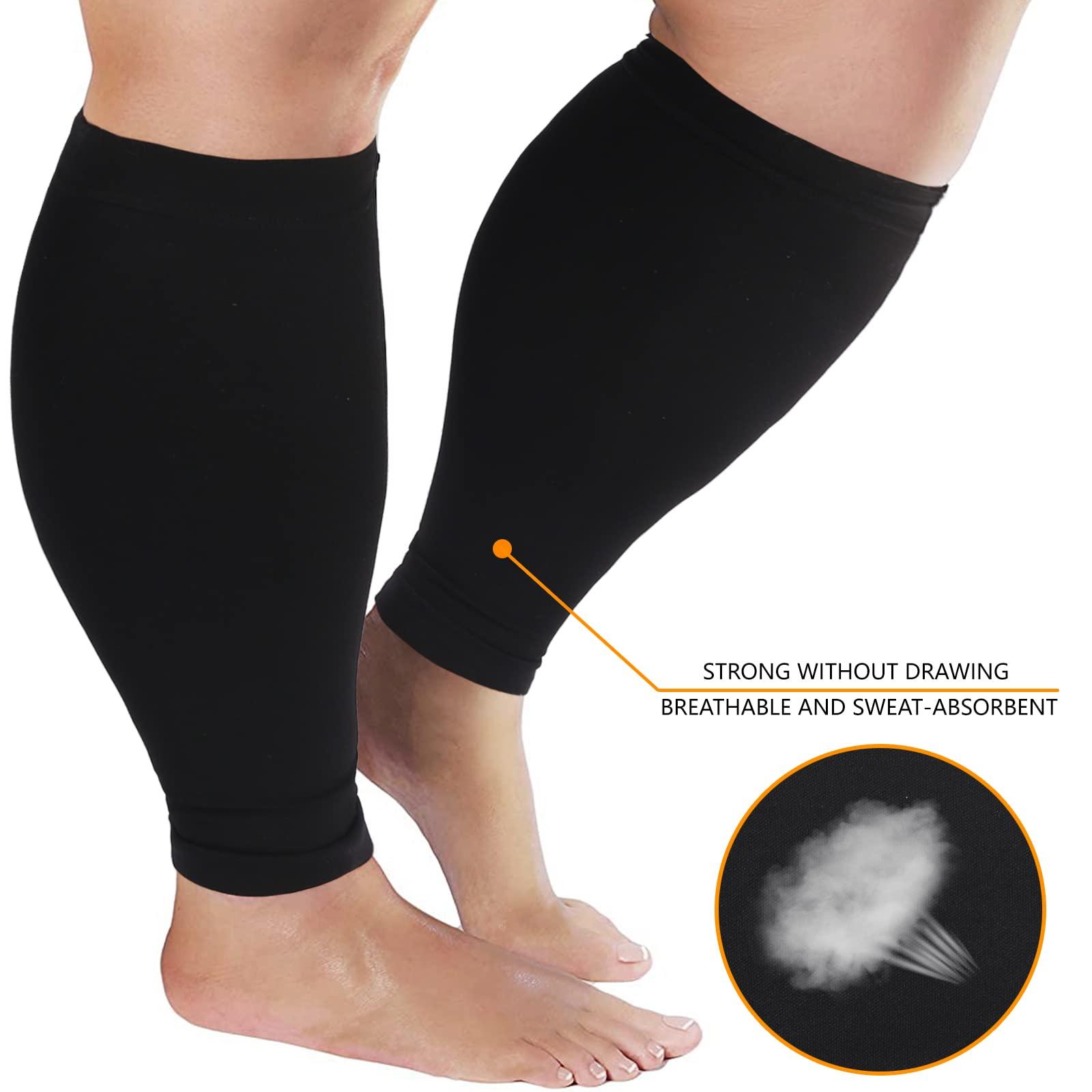 Yxmeiguo Plus Size Compression Sleeves for Calves Women Wide Calf Compression Legs Sleeves Men XXL, Relieve Varicose Veins, Edema, Swelling, Soreness, Shin splints, for Work, Travel, Sports and Daily Wear