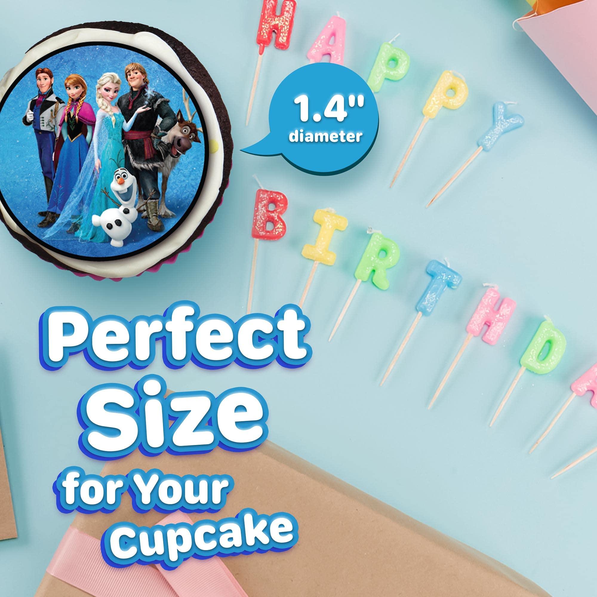 HAPPY CHOICES 30 x Edible Cupcake Toppers Winter Princess Party Collection of Edible Cake Decorations | Uncut Edible Prints on Icing Sheet