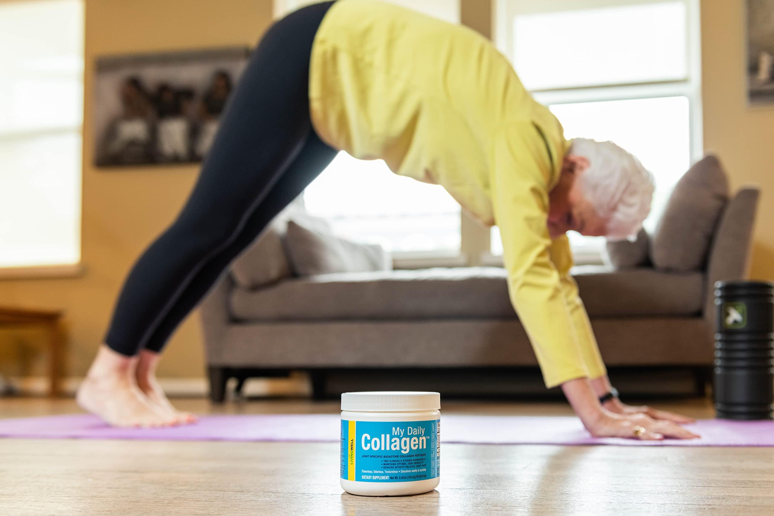 Living Well Nutraceuticals My Daily Collagen: Collagen Peptides Powder with Vitamin C for Joint Support - Perfect for Achy Knees Sore Hands and Knotted Shoulders