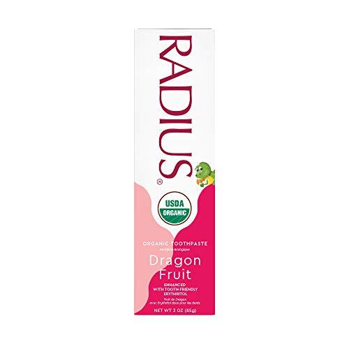 RADIUS RADIUS USDA Organic Kids Toothpaste 3oz Non Toxic Chemical-Free Gluten-Free Designed to Improve Gum Health for Children's 6 Months and Up - Dragon Fruit - Pack of 1