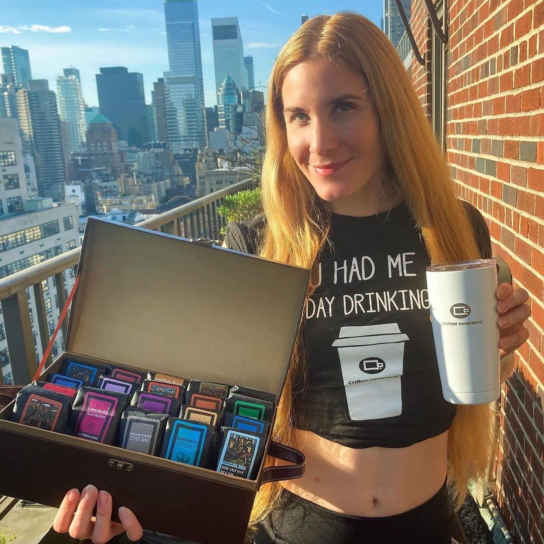 Coffee Beanery Coffee Trunk of Samplers | 20 Ground Samples | Light-Medium Roast | Coffee Gift basket | Coffee Beanery