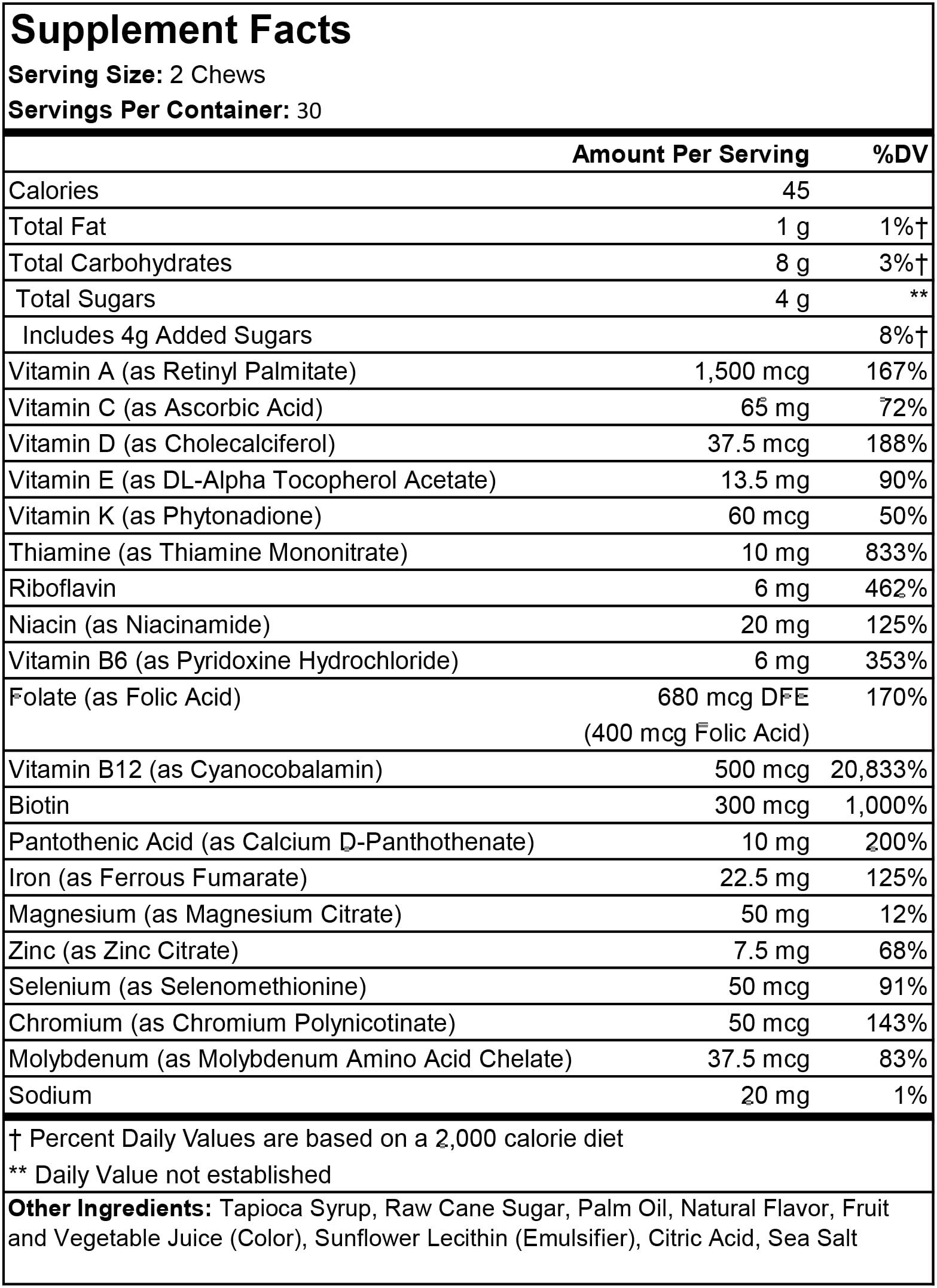 ProCare Health ProCare Health | Bariatric Multivitamin | Soft Chew | 22.5mg Iron | Individually Wrapped | Multi-Flavor | Cran-Grape, Mango-Orange, Cherry-Lime | 60 Count | 1 Month Supply